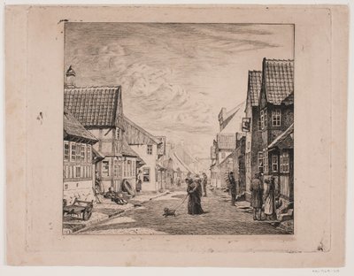 Een stadstraat door Pietro Købke Krohn