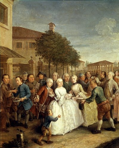Een feest in Villa Widmann, ca. 1750 door Pietro Longhi