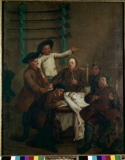 Jacht in de vallei: de trekking van namen door Pietro Longhi