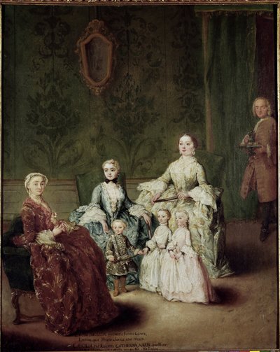 Portret van de familie Sagredo. Schilderij door Pietro Longhi (1702-1785) door Pietro Longhi