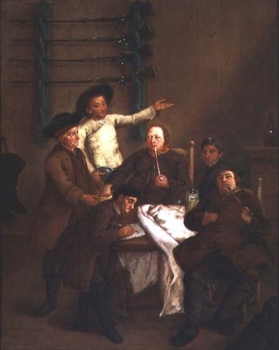 De jagers trekken nummers door Pietro Longhi