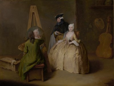 De schilder in zijn atelier door Pietro Longhi