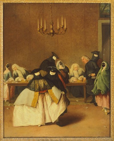Het Ridotto, Venetiaanse maskers door Pietro Longhi