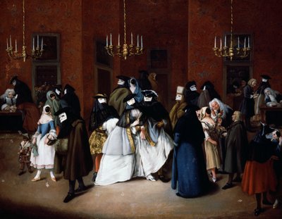 Het Ridotto van Venetië, ca. 1750 door Pietro Longhi