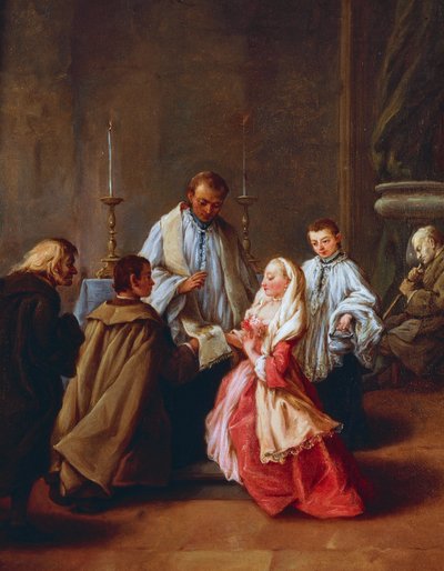 De Zeven Sacramenten: Huwelijk door Pietro Longhi