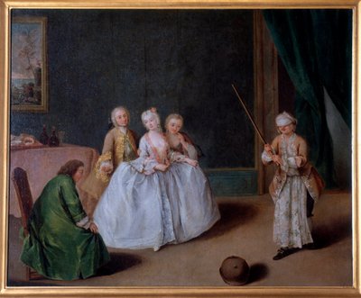 Het spel van de pot door Pietro Longhi