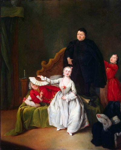 Theaterscène door Pietro Longhi