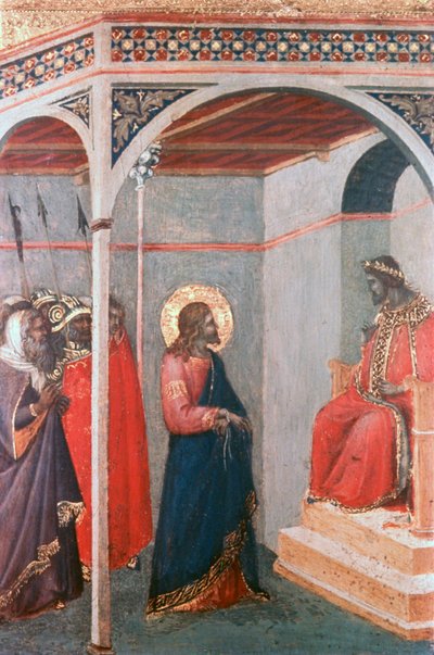 Christus voor Pilatus door Pietro Lorenzetti