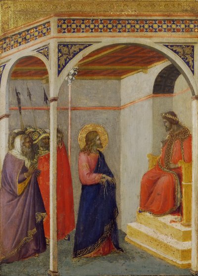 Christus voor Pilatus, ca. 1335 door Pietro Lorenzetti