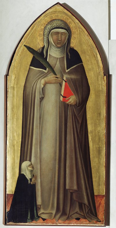 Polyptiek van het leven van Beata Umilta (detail van de Beata) door Pietro Lorenzetti