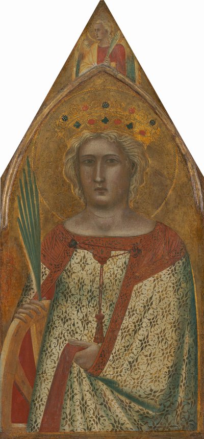 Sint Catharina van Alexandrië, met een Engel (rechter paneel) door Pietro Lorenzetti
