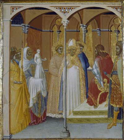 St. Sabina van Spoleto voor de gouverneur van Toscane Venustiano door Pietro Lorenzetti