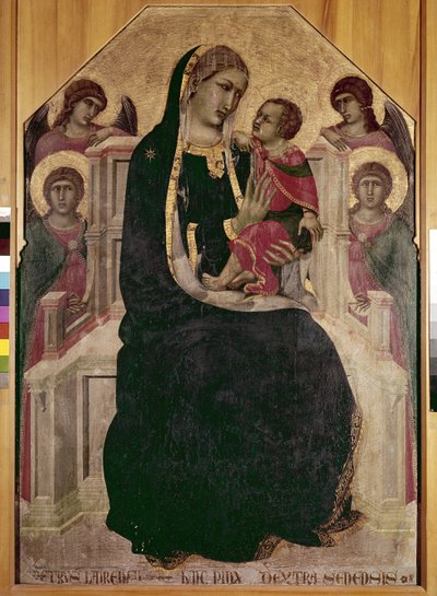 Maagd op de Troon met het Kind Jezus (Maesta di Cortona) door Pietro Lorenzetti