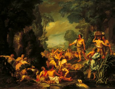 Frugoni in Arcadia, circa 1760, door Pietro Melchiorre Ferrari door Pietro Melchiorre Ferrari