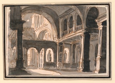 Decorontwerp, kerkinterieur door Pietro Narducci