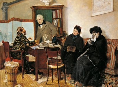 Bij de notaris, door Pietro Pajetta (1845-1911) door Pietro Pajetta