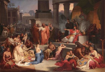 De dood van de eerstgeborene van Egypte, 1838-1839 door Pietro Paolétti