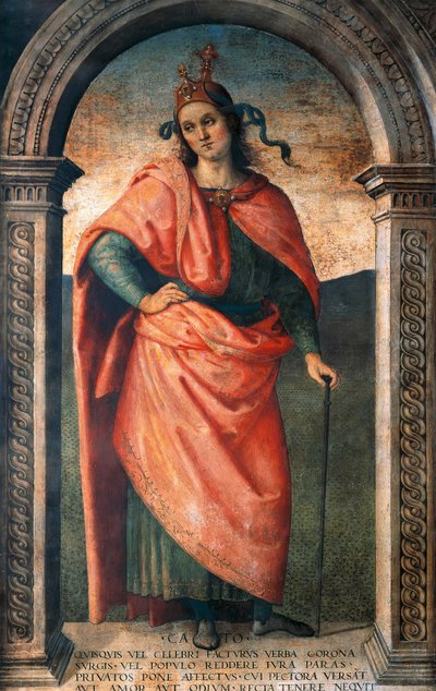 Cato, fresco, Collegio del Cambio, Perugia door Pietro Perugino