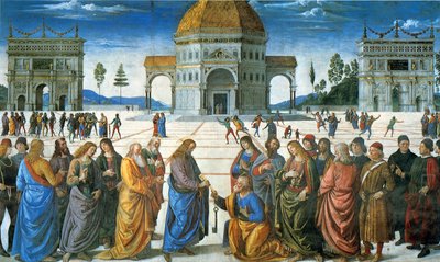 Overhandiging van de Sleutels aan Sint Pieter door Pietro Perugino