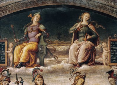Kracht en Gematigdheid (detail) door Pietro Perugino