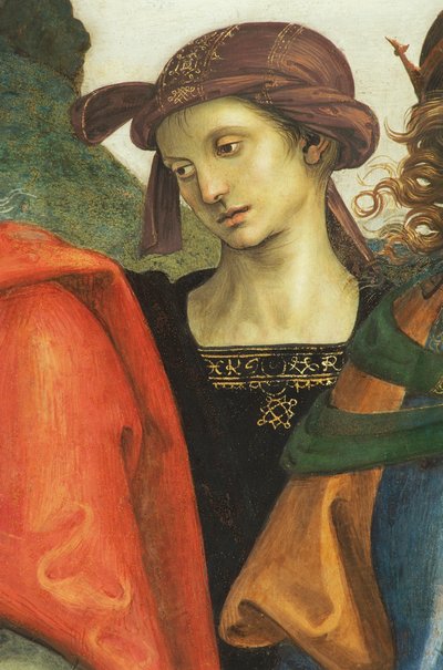 Jeremia, detail van Heilige Vader met profeten en sibillen door Pietro Perugino