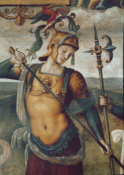 Leonidas I van Sparta, koning van de Lacedemoniërs (detail) door Pietro Perugino