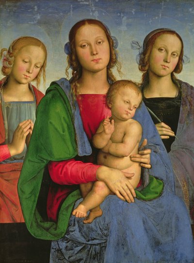 Madonna en Kind met St. Catharina en St. Rosa, 1493 door Pietro Perugino