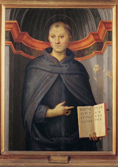 Nicolaas van Tolentino (1245-1305) door Pietro Perugino