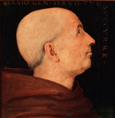Portret van Don Biagio Milanesi, generaal van de Orde van de Abdij van Vallombrosa door Pietro Perugino
