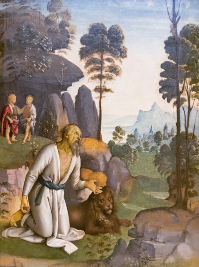 Sint Hiëronymus in boetedoening door Pietro Perugino