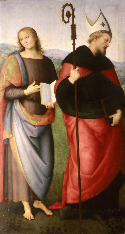 St. Johannes de Evangelist en St. Augustinus van Hippo, c.1502-21 door Pietro Perugino