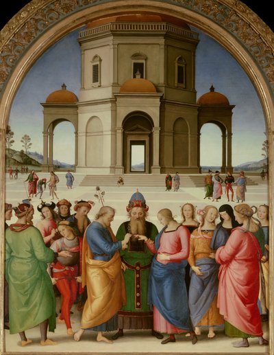 Het huwelijk van de Maagd (1504) door Pietro Perugino