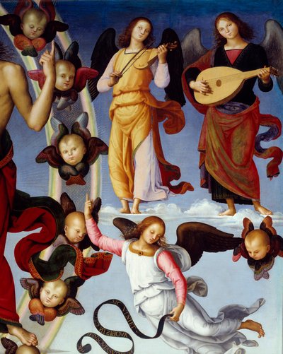 De hemelvaart van Christus (detail) door Pietro Perugino
