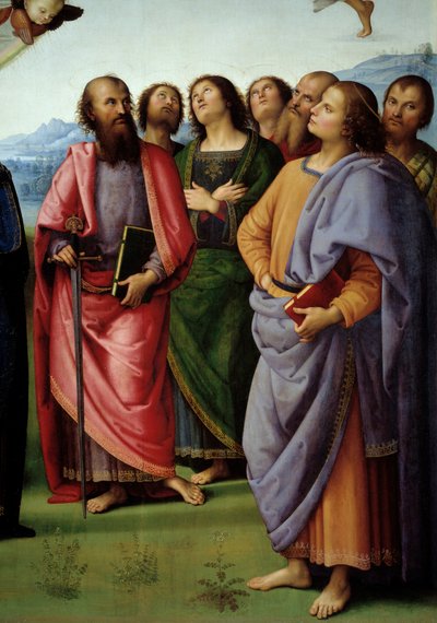 De hemelvaart van Christus (detail) door Pietro Perugino