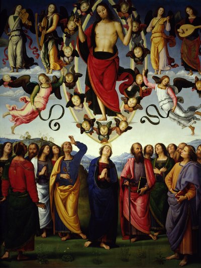 De Hemelvaart van Christus (detail) door Pietro Perugino