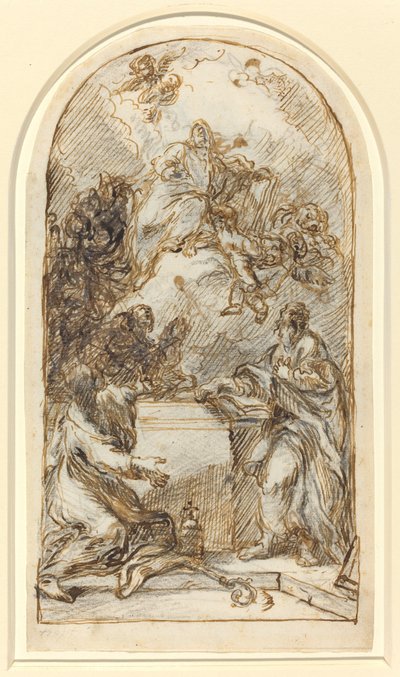 De apotheose van Sint Marcus (recto en verso) door Pietro Roselli