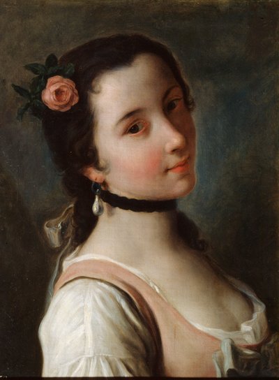 Een meisje met een roos, midden 18e eeuw door Pietro Antonio Rotari