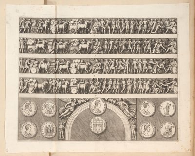 Reliëfs op de Boog van Septimius Severus te Rome door Pietro Sante Bartoli