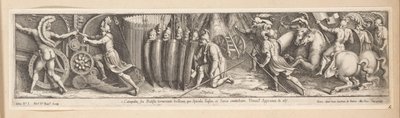 Soldaten in de aanval door Pietro Sante Bartoli