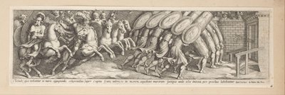 Soldaten in de aanval door Pietro Sante Bartoli