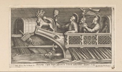 Soldaten in een boot door Pietro Sante Bartoli