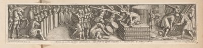 Soldaten zetten kamp op door Pietro Sante Bartoli