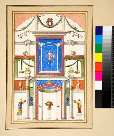 Een versierde muur door Pietro Santi Bartoli