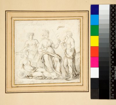 Athena en drie vrouwen door Pietro Santi Bartoli