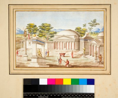 Landschap met het Pantheon door Pietro Santi Bartoli