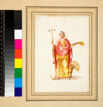 Groot ontwerp van een muur met schilderijen door Pietro Santi Bartoli