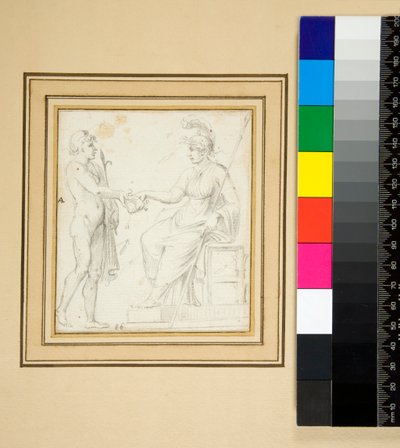 Grote rechthoekige muur met vijf compartimenten door Pietro Santi Bartoli