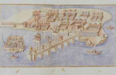 MS Gen 1496 Havenscène, 1674 door Pietro Santi Bartoli