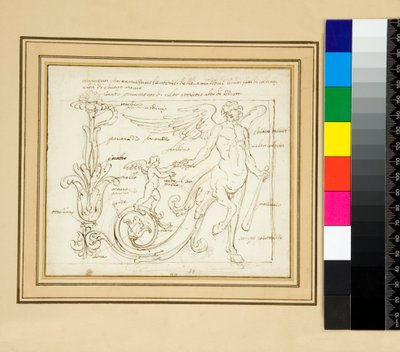Ornamenti che tramezzano le vitorie delle amazzoni le uni fatti di coloretti altri di chiaro oscuropen door Pietro Santi Bartoli