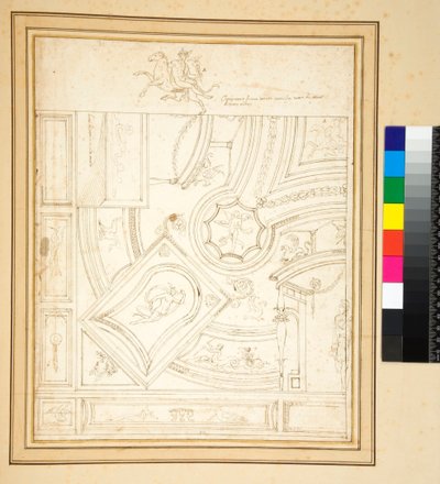 Ornamento di una stanza anticha tutta di stucco di bassorileuo. door Pietro Santi Bartoli